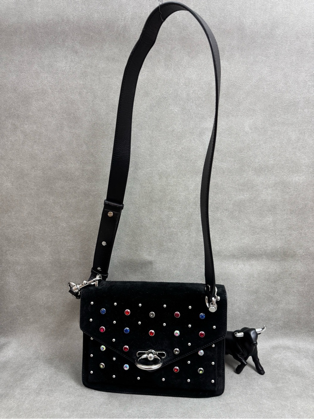 Rebecca Minkoff Black suede  Studded Suede Crossbody Bag